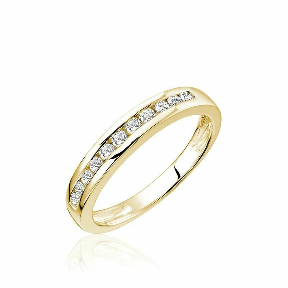 Channel Set Diamond Band 0.10CTDI Yellow Gold
