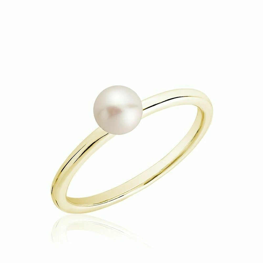 Cultured Freshwater Pearl Ring Yellow Gold
