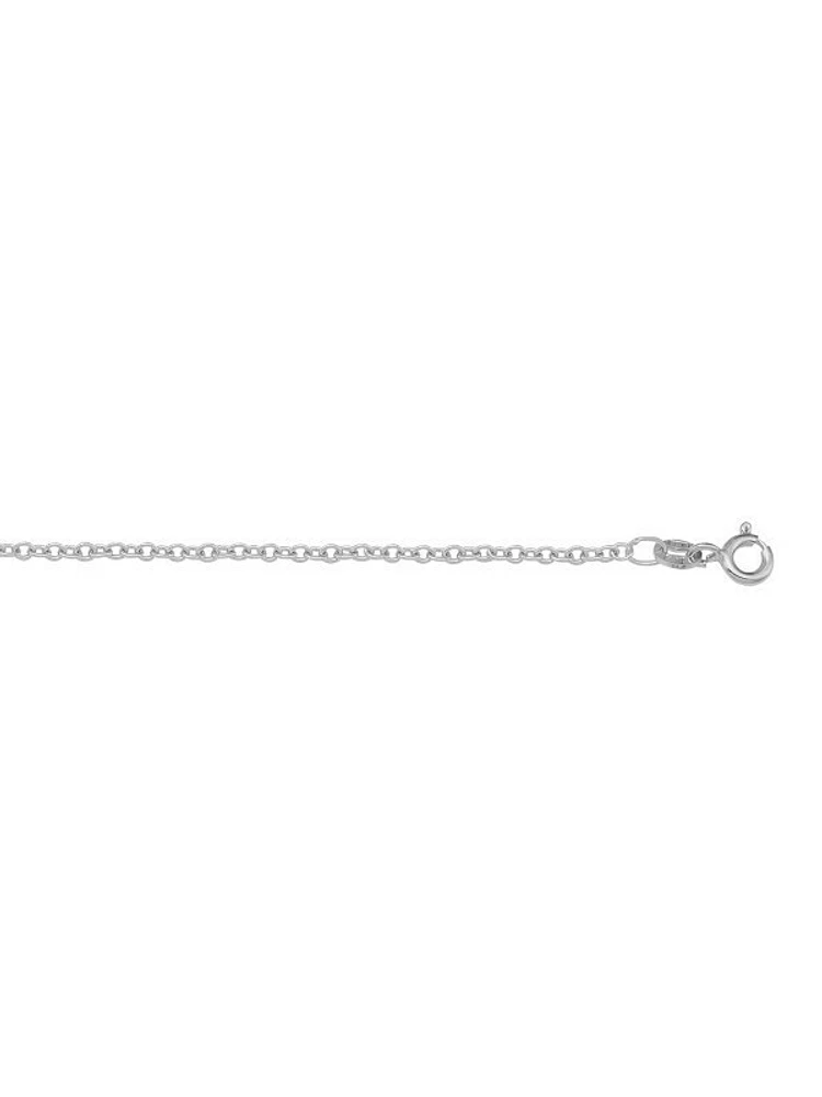 White Gold Open Cable Link Chain 10KT