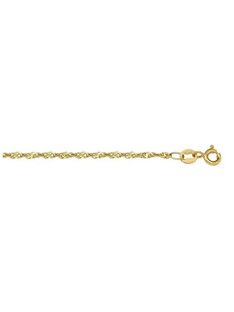 Yellow Gold Solid Singapore Link Chain 14KT