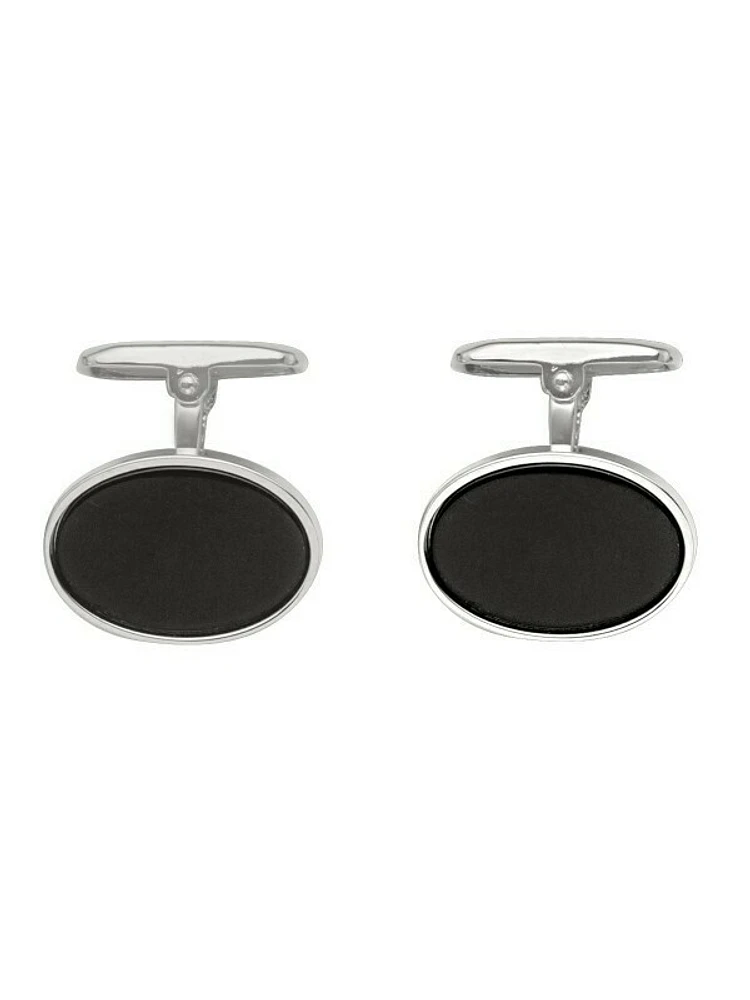 White Gold Onyx Cufflinks 18KT