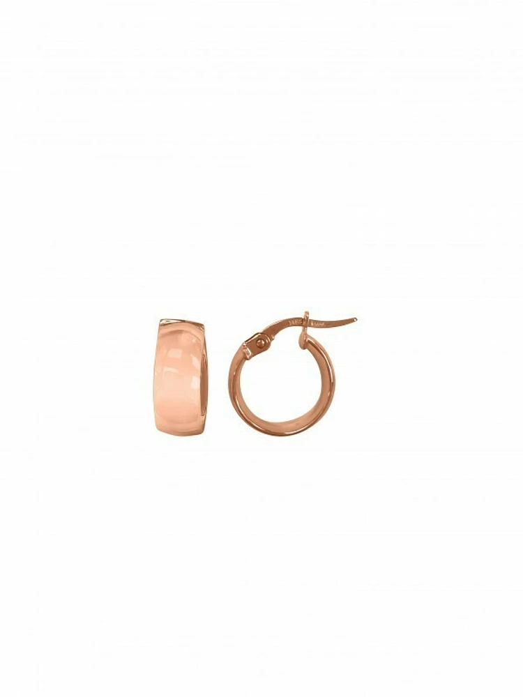 Gold Small Domed Hoop Earring 14KT