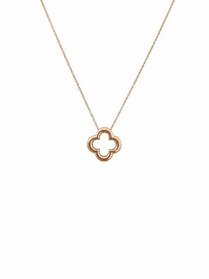 Pink Gold Clover Necklace-18" 14KT