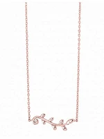 Pink Gold Olive Leaf Necklace 14KT