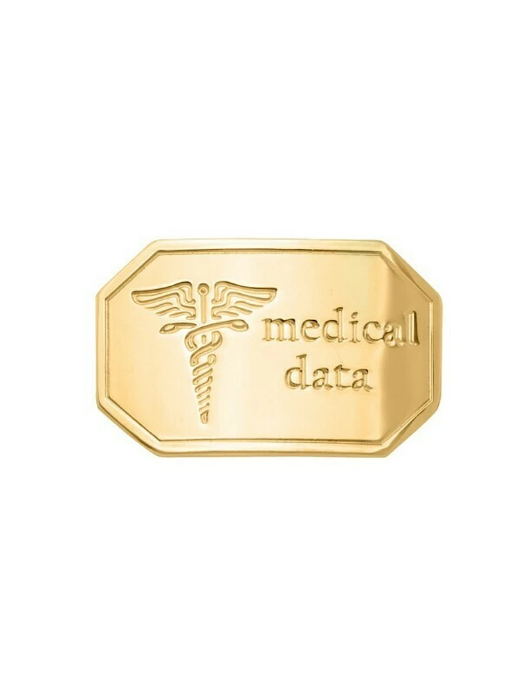 Yelllow Gold Medical Data Plate 10KT & 14KT