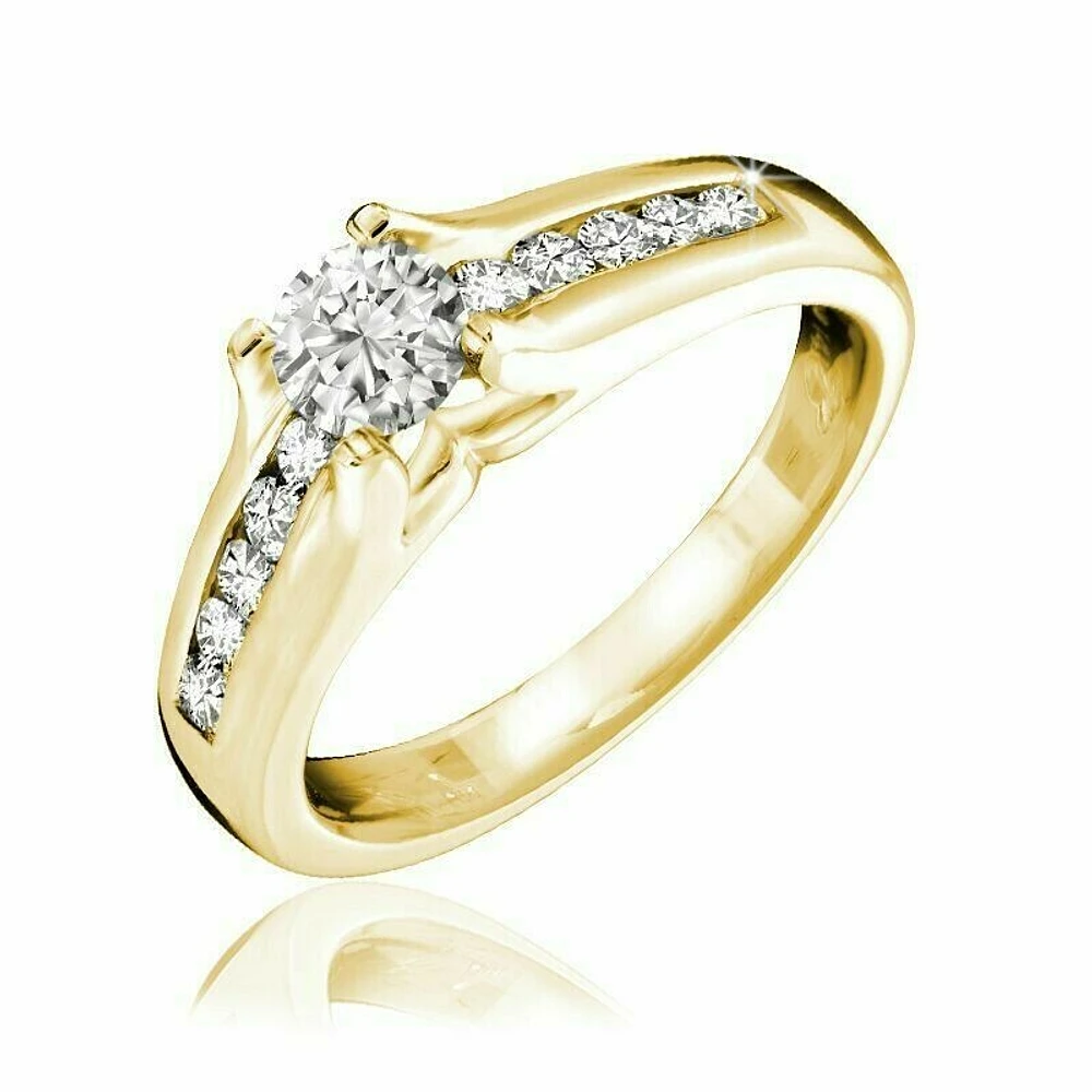 Channel Set Diamond Ring 14KT Yellow Gold 0.35 carat - 1.25 CT TDW