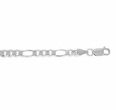Sterling Silver, 4.3mm Figaro Chain