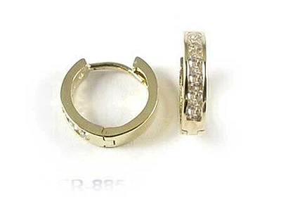 10K Yellow Gold Children's C.Z Hoop Earrings