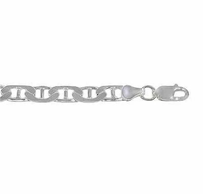 Sterling Silver, 3.7mm Flat Marine (Gucci) Chain