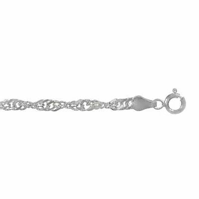 Sterling Silver, 3.5mm Singapore Chain