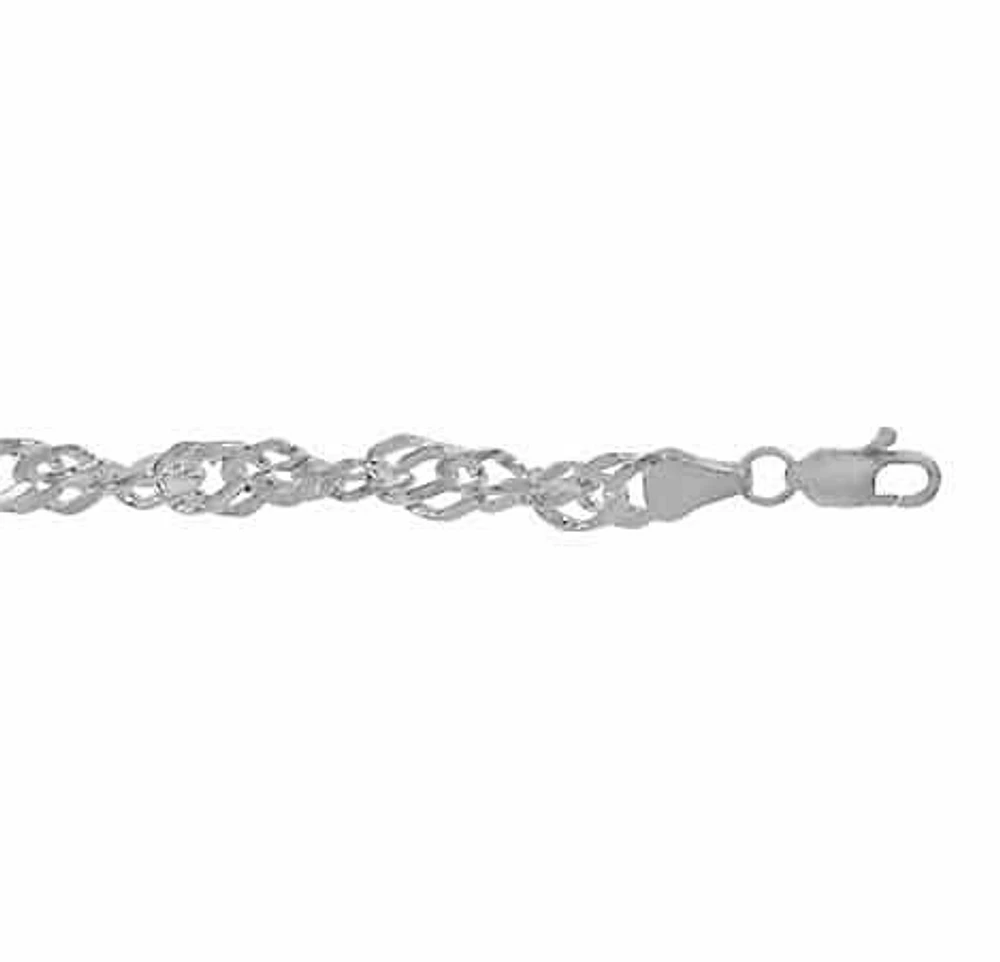 Sterling Silver, 5.5mm Singapore Bracelet