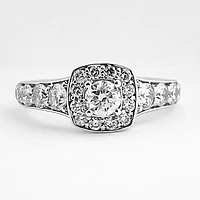 Round Cut Engagement Ring With Halo