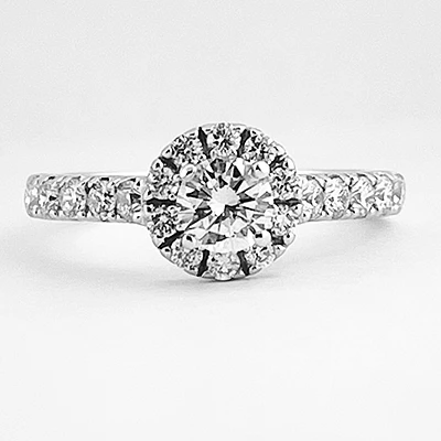 Round Cut Engagement Ring With Halo