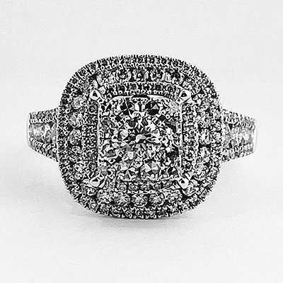 Diamond Cluster Ring With Halo