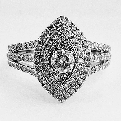 Marquis Shape Diamond Cluster Ring