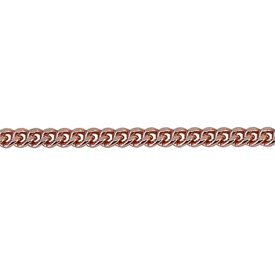 Sterling Silver With Rose Gold, 0.9mm Curb Chain