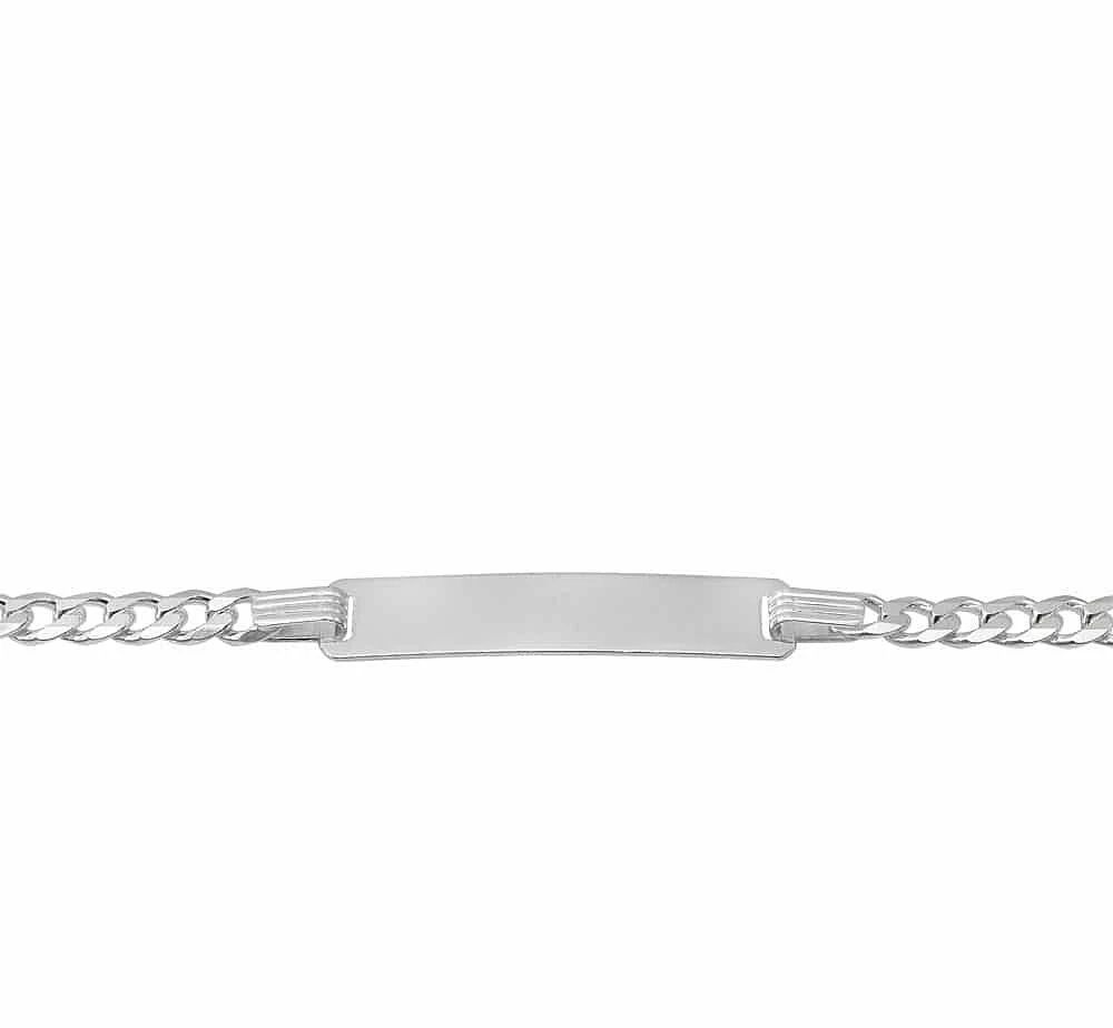 Sterling Silver ID Bracelet, 3.8mm Curb Link