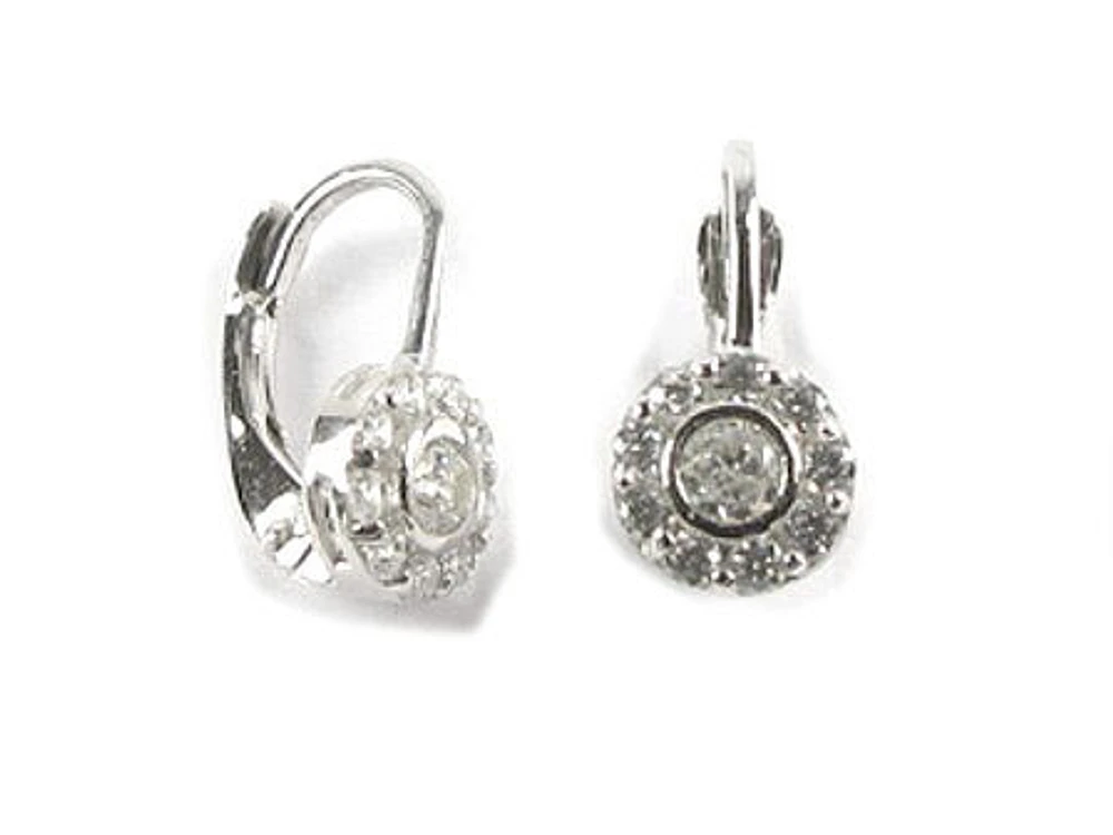 10K White Gold C.Z Children's Earrings