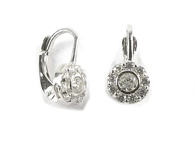 10K White Gold C.Z Children's Earrings