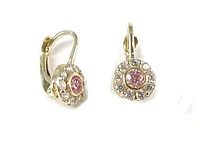 10K Yellow Gold C.Z Amethyst Children's Earrings