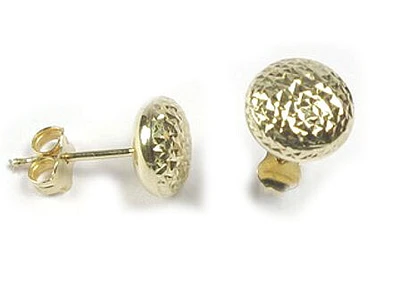 10K Yellow Gold Shimmer Cut Stud Earrings