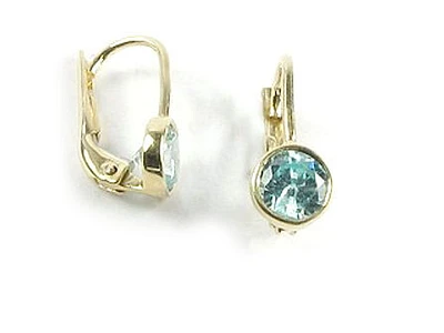 10K Yellow Gold Colored Stone Children's Earrings