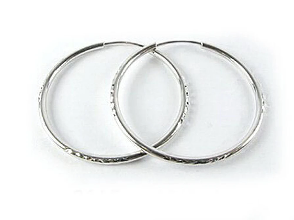 10K White Gold Shimmer Cut Sleeper Earrings