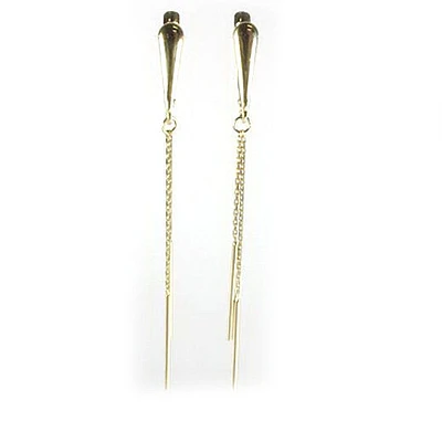 10K Yellow Gold Polished Dangle Earrings
