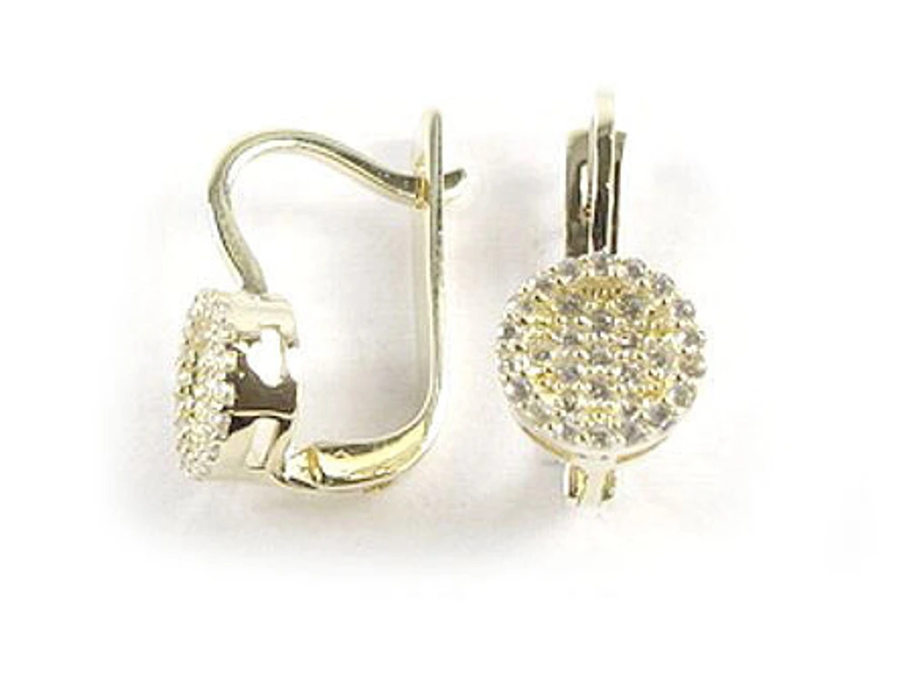 10K Yellow Gold C.Z Circle Earrings