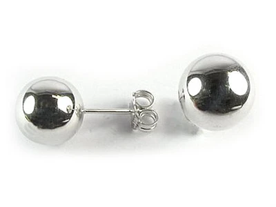 10K White Gold Polished Ball Stud Earrings