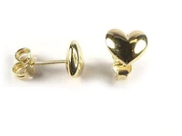 10K Gold Heart Polished Stud Earrings