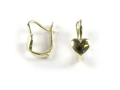 10K Yellow Gold Polished Heart Earrings