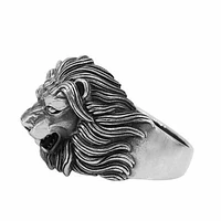 Sterling Silver, 20mm Lion Head Ring