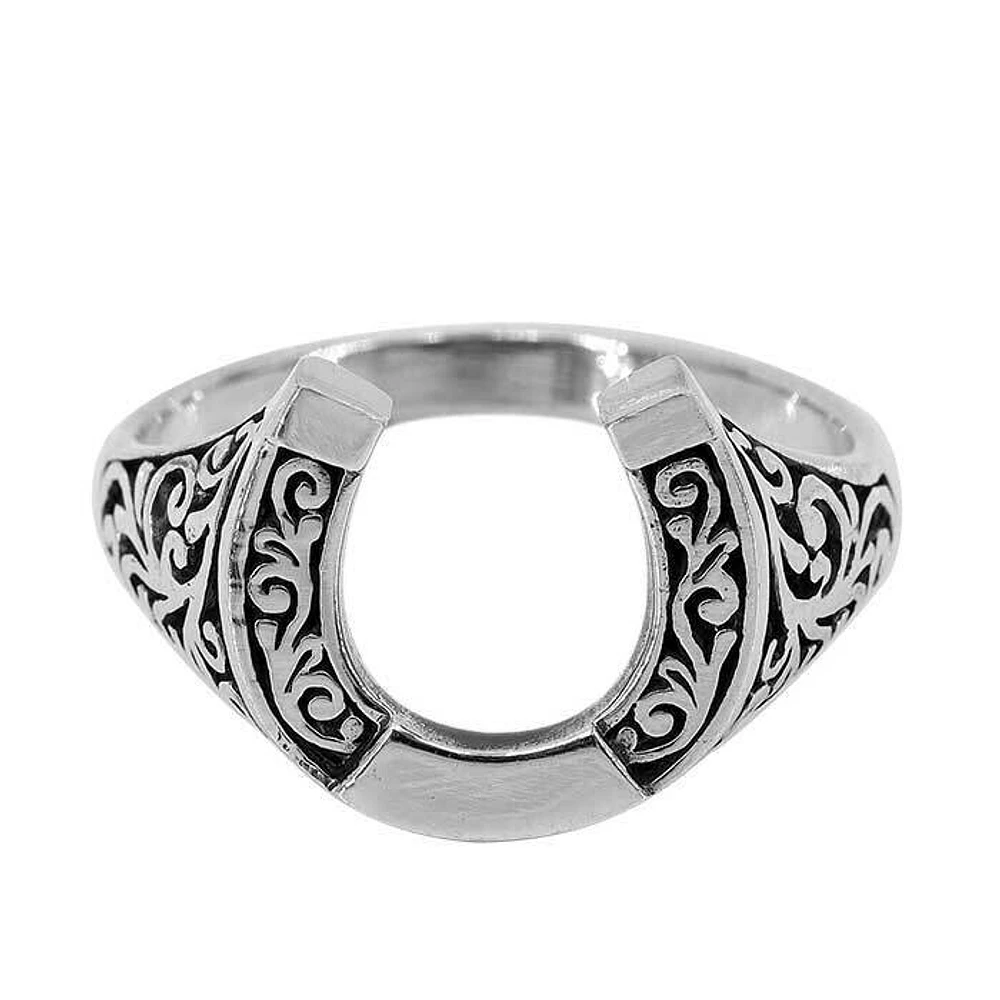 Sterling Silver, 14mm Horseshoe Ring