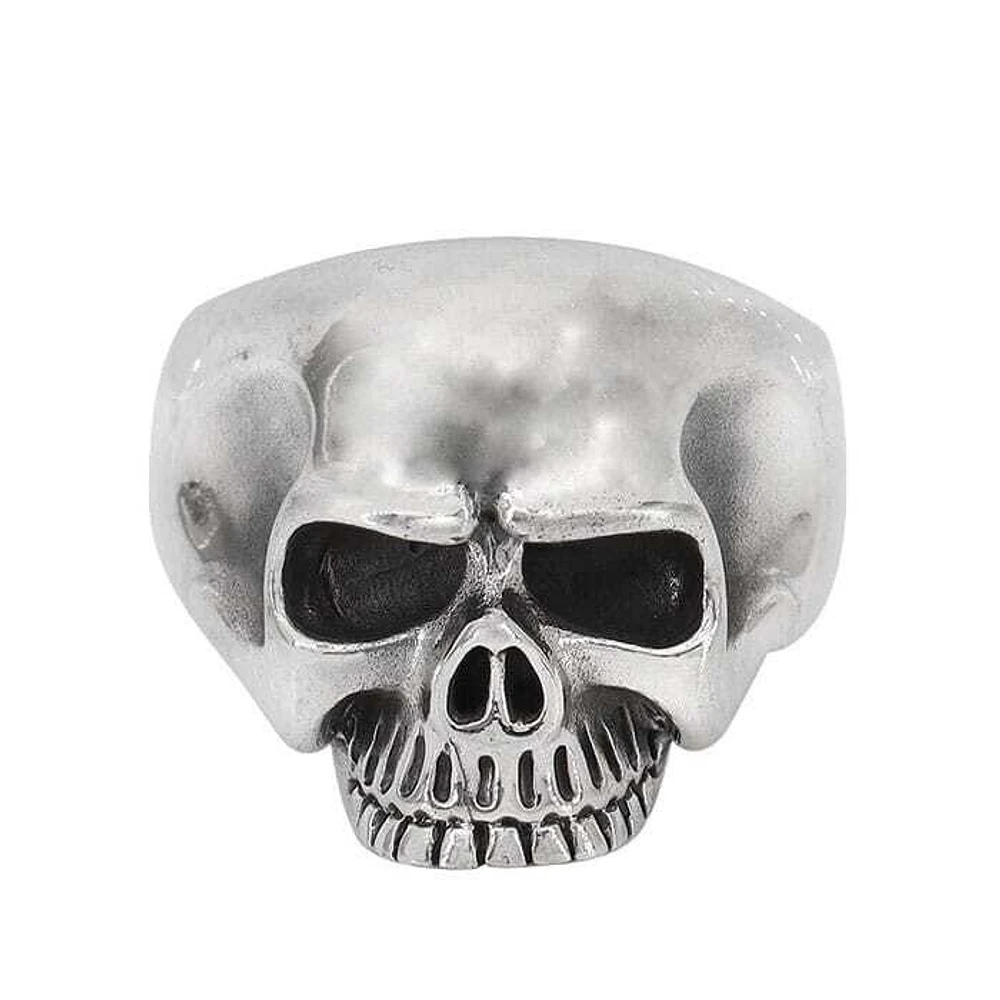 Sterling Silver, Skull Head Ring, 23mm Width