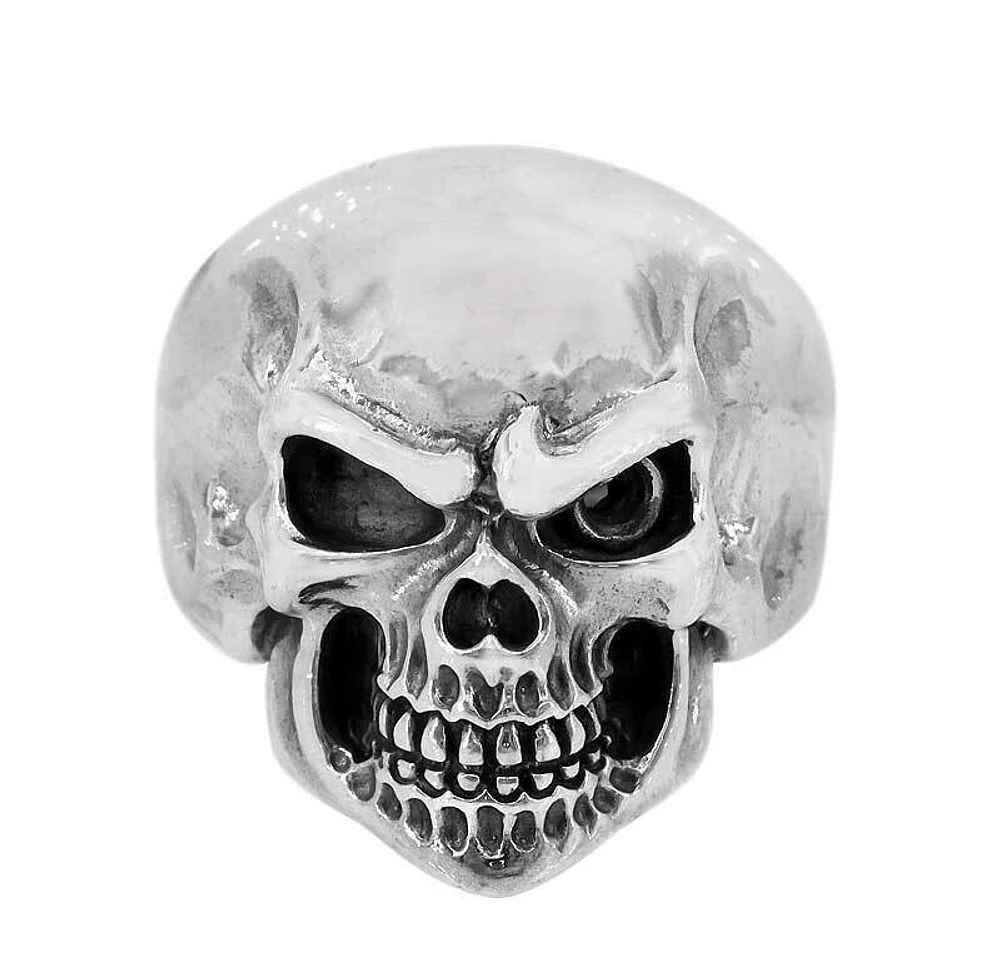Sterling Silver, Skull Head Ring, 26mm Width