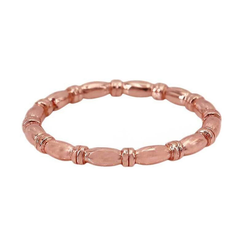 Sterling Silver With Rose Gold, 3.5mm Stackable Ring