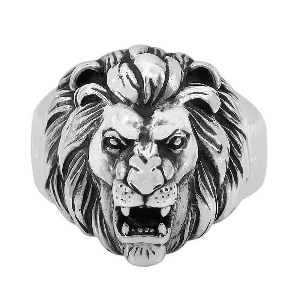 Sterling Silver, Lion Head Ring