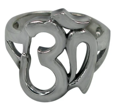 Sterling Silver Om Ring. Approximate Om Size: 22mm Length X 17mm Width
