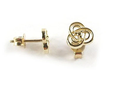 10K Gold Loop Stud Earrings