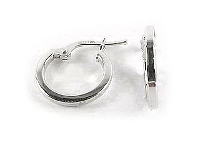 10K White Gold Polished Hoop Earrings