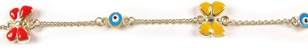 10K Yellow Gold Butterfly Eye Children's Bracelet