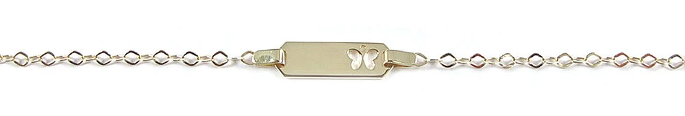 10K Yellow Gold Butterfly Nameplate Children's Bracelet