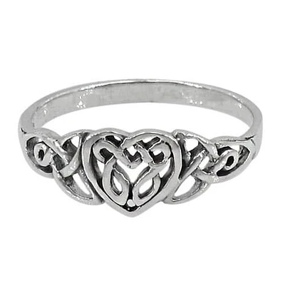 Sterling Silver Celtic Knot Ring, 7mm Width