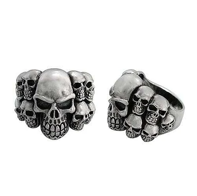 Sterling Silver Skull Ring, 29mm Frame