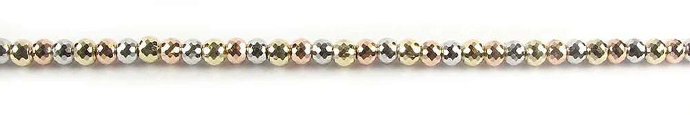 10K Yellow, White & Rose Gold Simple Shimmer Cut Bead Ball Bracelet