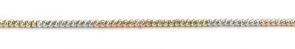 10K Yellow, White, Rose Gold Fancy Ball Bracelet