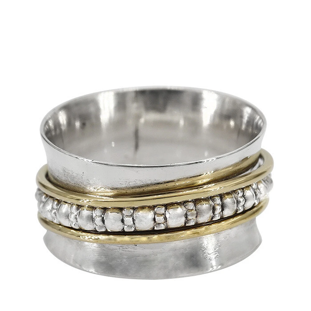 Sterling Silver With Brass Band