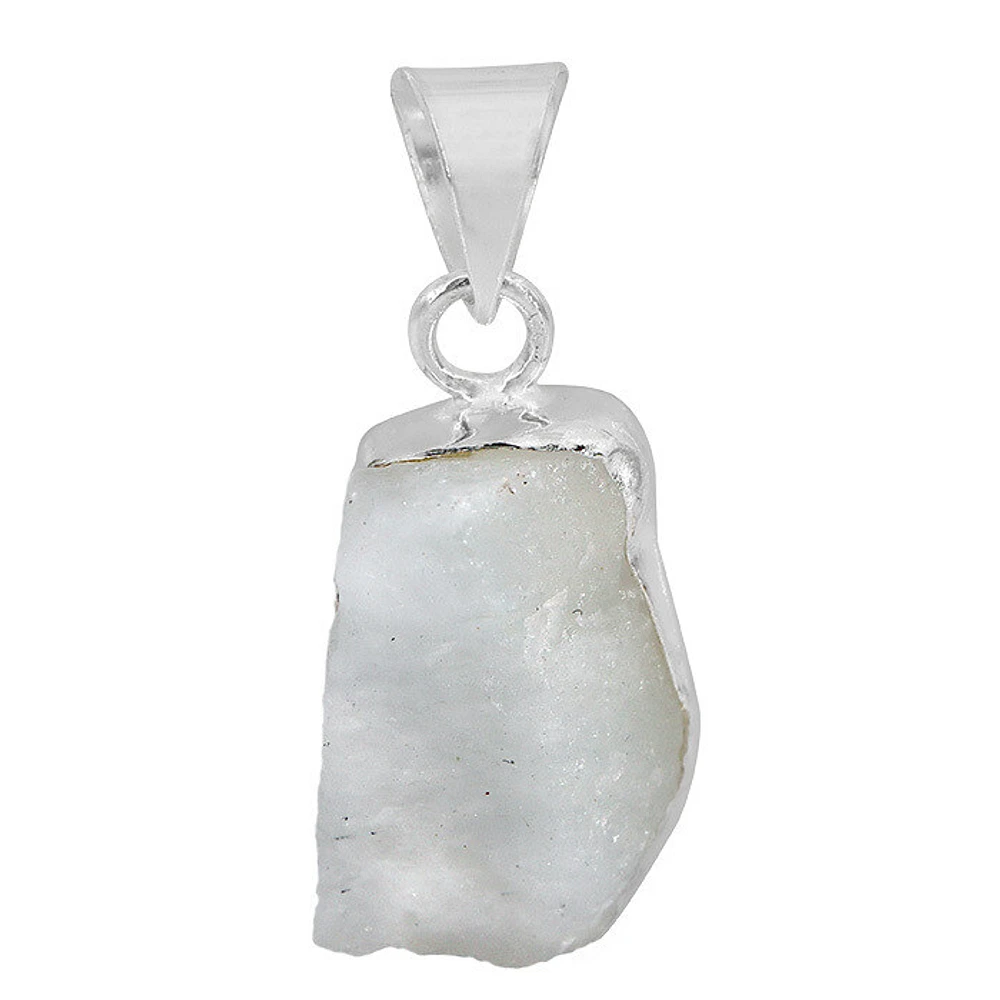 Sterling Silver, Rough Moonstone Pendant