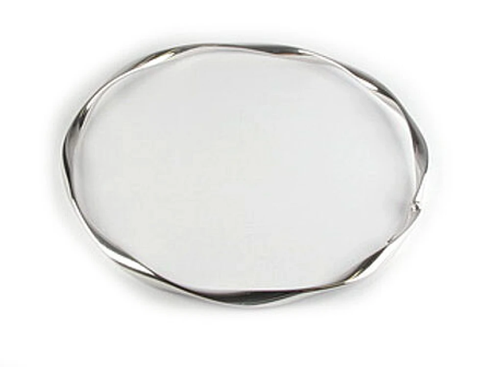 10K White Gold Twisted Groove Bangle Bracelet